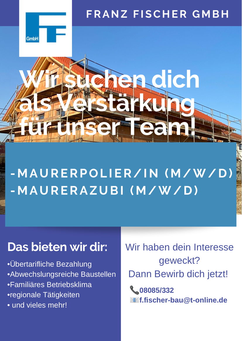 Stellenanzeige Maurer